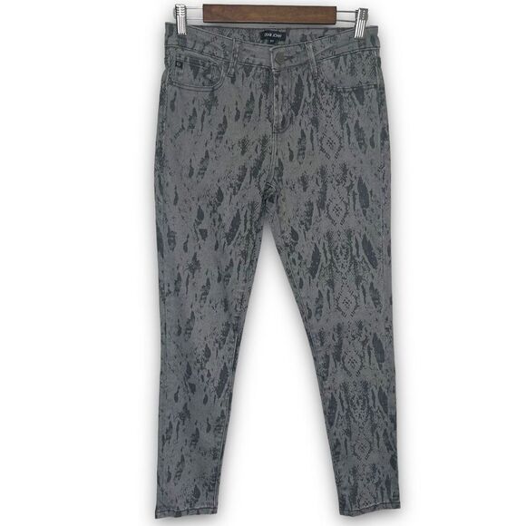 Dear John Women's Gray Snakeskin‎ Print Gisele High Waisted Skinny Jeans Size 27 - Picture 1 of 14